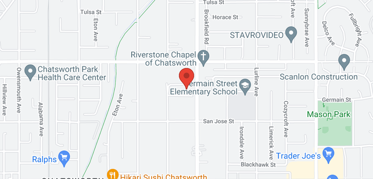 map of 20916 Germain Chatsworth, CA 91311